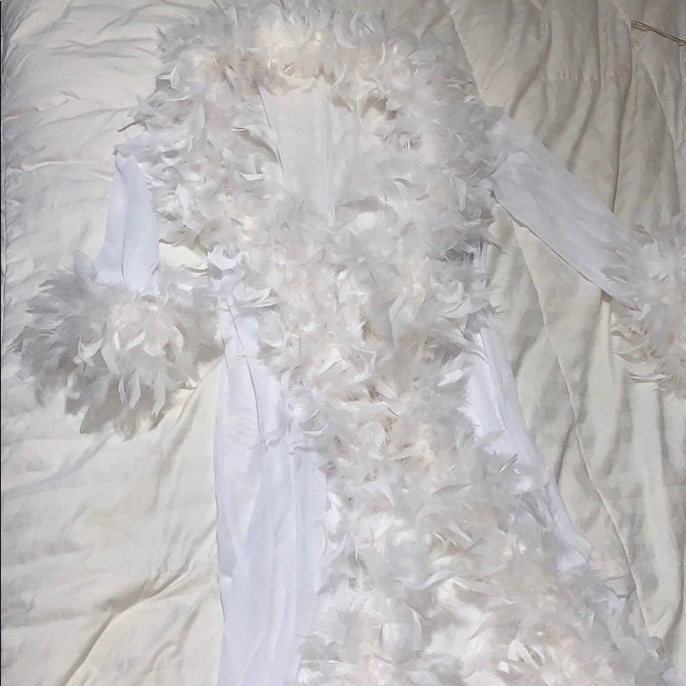 White feather robe